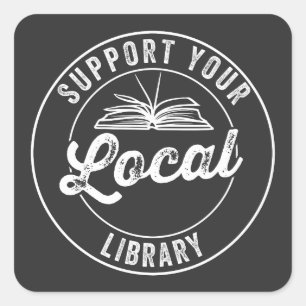Sticker Carré prendre en charge votre bibliothèque localeY