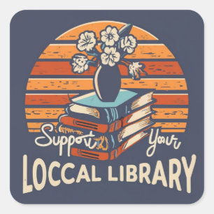 Sticker Carré prendre en charge votre carré de bibliothèque loca