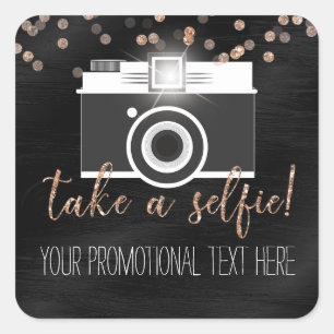 Sticker Carré Prenez une fidélité client Selfie - Ajoutez votre 