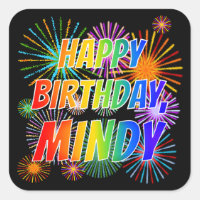 Prénom "MINDY", Amusant "HEUREUX ANNIVERSAIRE"