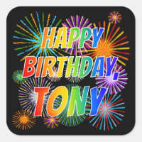 Prénom "TONY", Amusant "HEUREUX ANNIVERSAIRE"