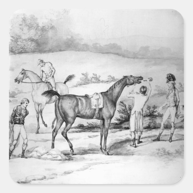 Sticker Carré Préparation d'une course (Devant)