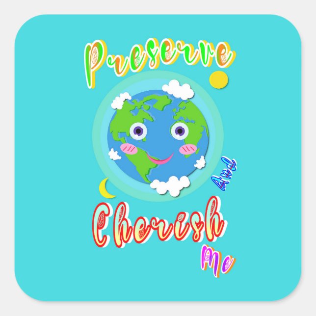 Sticker Carré Préserver Et Chercher Moi (Devant)