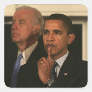 Sticker Carré Président Barack Obama et Vice-président