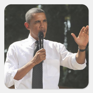 Sticker Carré Président Barack répond à des questions sur