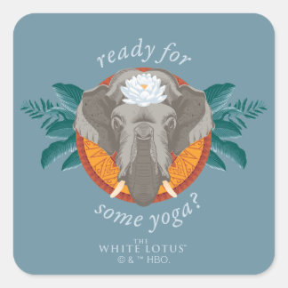 Sticker Carré Prêt pour le Yoga ? - Le Lotus Blanc