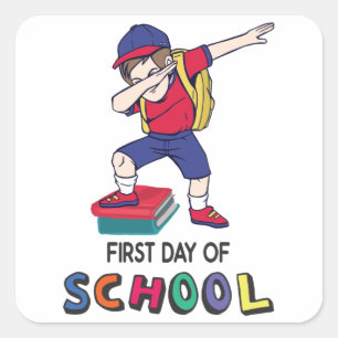Sticker Carré Prêt pour l'école en ligne
