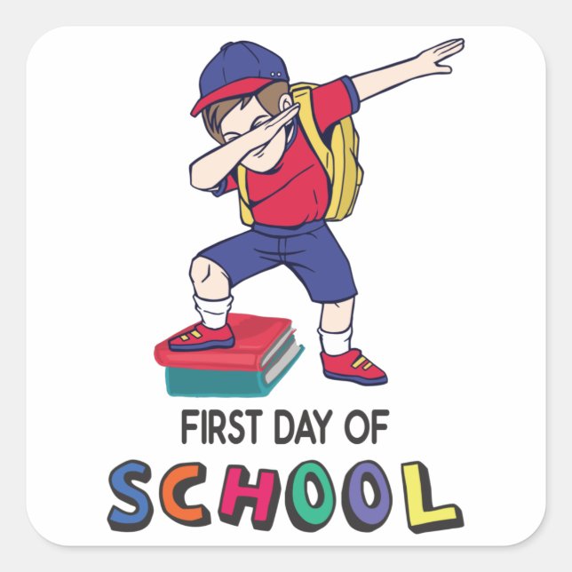 Sticker Carré Prêt pour l'école en ligne (Devant)