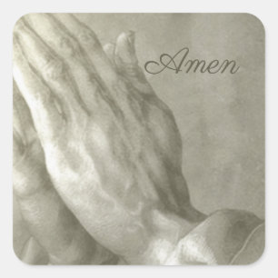Sticker Carré Prêter Mains Amen