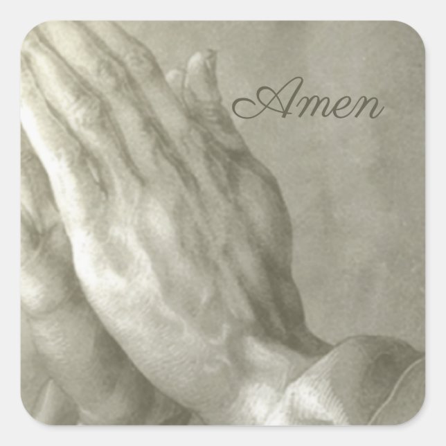 Sticker Carré Prêter Mains Amen (Devant)