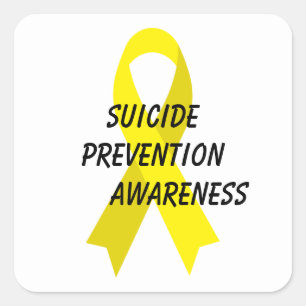 Sticker Carré Prévention du suicide Ruban de sensibilisation ja