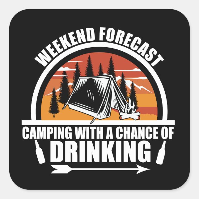 Sticker Carré Prévision du week-end avec une chance de boire (Devant)