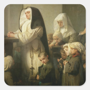 Sticker Carré Prière des enfants souffrant du ver des sangliers
