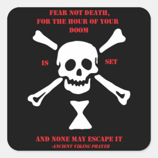 Sticker Carré Prière Viking Ancienne...Peur Pas La Mort