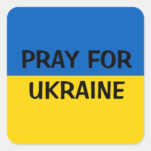 Sticker Carré Priez pour l'autocollant Ukraine (Devant)