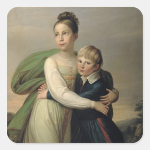 Sticker Carré Prince Albrecht et princesse Louise, c.1817