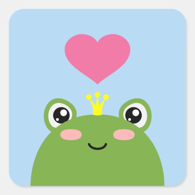 Sticker Carré Prince de grenouille (Devant)