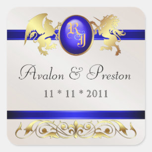 Sticker Carré Prince & Princess Blue Enregistrer L'Autocollant D