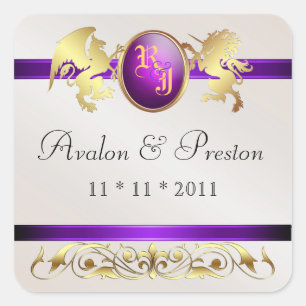 Sticker Carré Prince & Princess Purple Enregistrer L'Autocollant