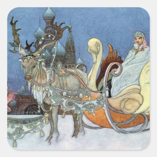 Sticker Carré Princesse de glace de la Reine des neiges (Devant)