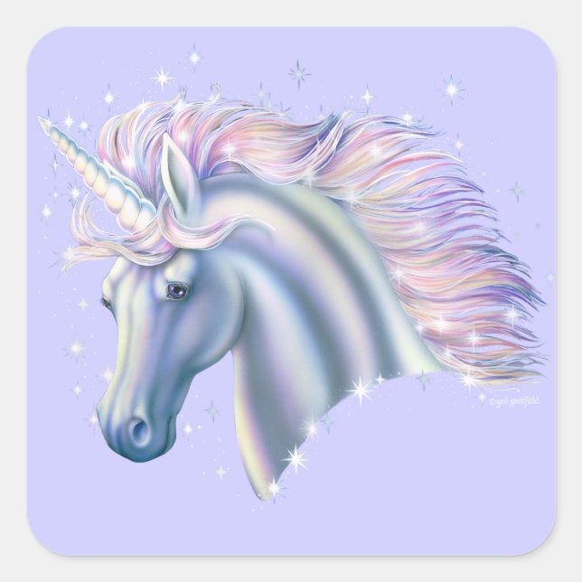 Sticker Carré Princesse Unicorn (Devant)