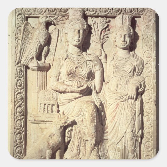 Sticker Carré Princesse Zenobia et une compagne (Devant)