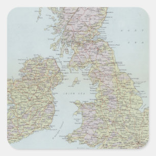 Sticker Carré Principaux points forts des îles britanniques
