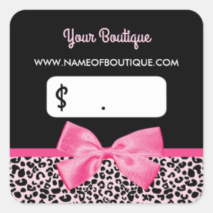Sticker Carré Prix à payer rose Girly de boutique d'arc