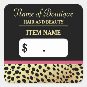 Sticker Carré Prix à payer roses de boutique de beauté