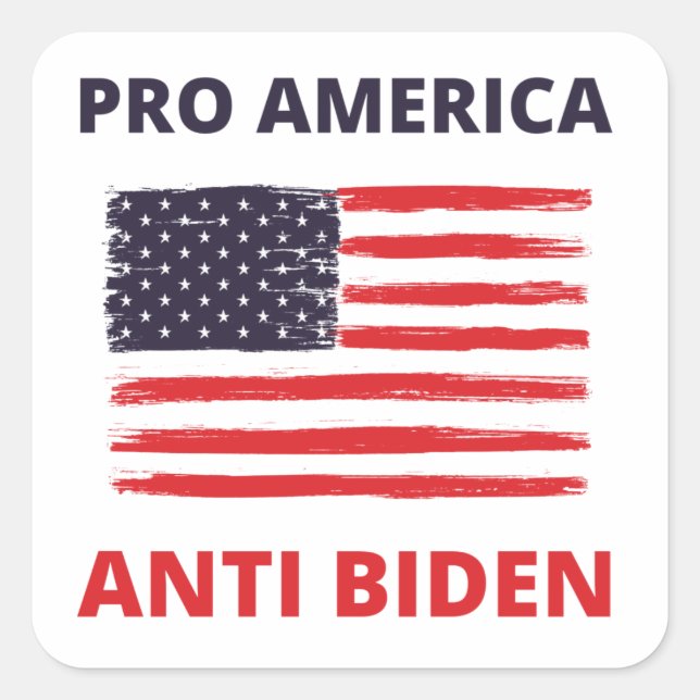 Sticker Carré Pro America Anti Biden (Devant)