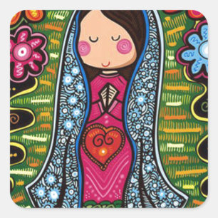 STICKER CARRÉ PRO PERSONNALISABLE DE VIRGEN DE GUADALUPE