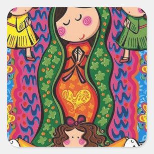 STICKER CARRÉ PRO PERSONNALISABLE DE VIRGEN DE GUADALUPE