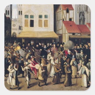 Sticker Carré Procession de la Sainte Ligue en 1590
