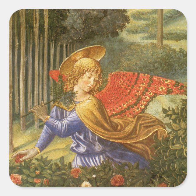 Sticker Carré Procession de l'Ange Magi par Benozzo Gozzoli (Devant)