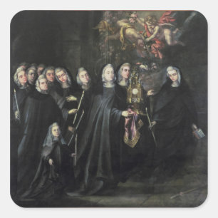 Sticker Carré Procession de saint Clare avec l'Eucharistie