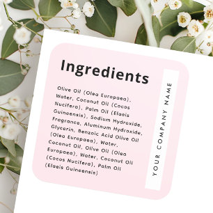 Sticker Carré Produit d'ingrédient tendance rose clair