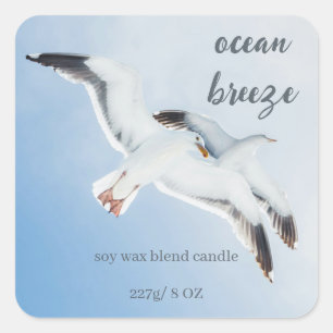 Sticker Carré Produit Editable Sea Gulls Ocean Breeze