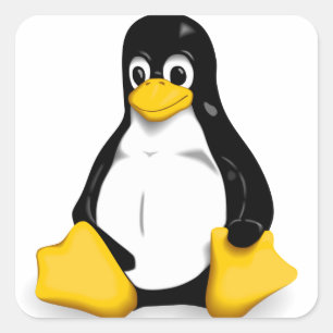 Sticker Carré Produits Linux Tux