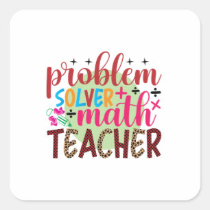 Sticker Carré Professeur Cadeaux   Enseignant en mathématiques d