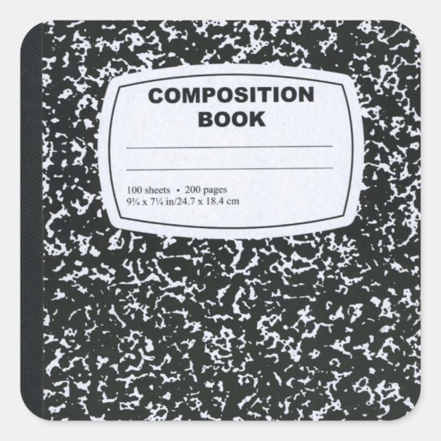 Sticker Carré Professeur de livre de composition (Devant)