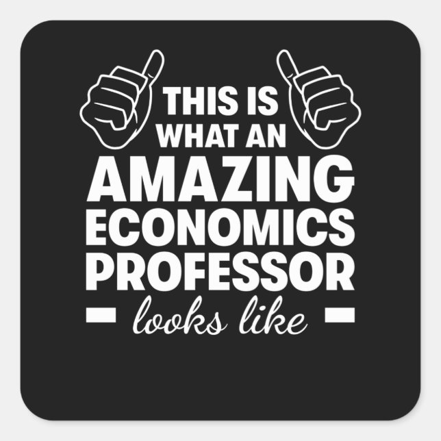 Sticker Carré Professeur d'économie Extraordinaire (Devant)