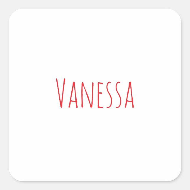 Sticker Carré Professional classical calligraphy name custom red (Devant)