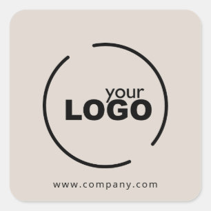 Sticker Carré Professionnel Moderne Logo d'entreprise Beige