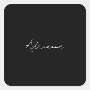 Sticker Carré Professionnel noir ajouter votre nom écriture manu