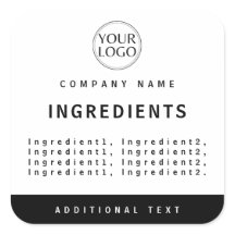 Professionnel White Company Logo Ingredients Étiqu