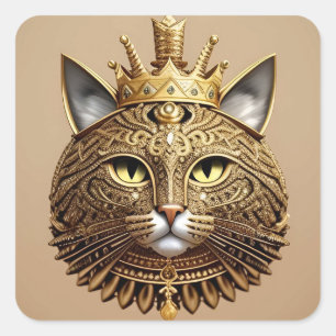 Sticker Carré Profil de chat royal