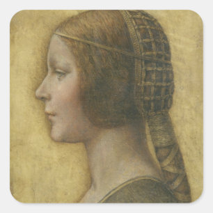 Sticker Carré Profils of a Young Fiancee