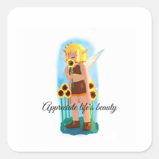 Sticker Carré Profitez des petites choses