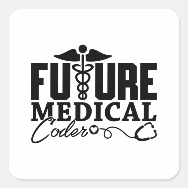 Sticker Carré Programmateur du futur assistant Codeur Médicale (Devant)