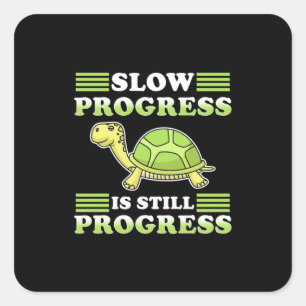 Sticker Carré Progression lente de l'art tortue